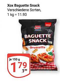 Xox Baguette Snack Verschiedene Sorten
