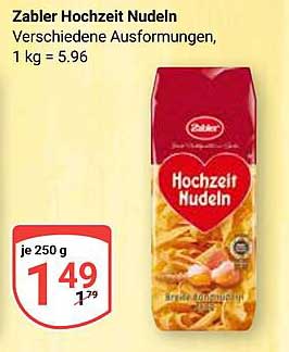 Zabler Hochzeit Nudeln 250 g