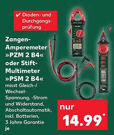 Zangen-Amperemeter »PZM 2 B4« oder Stift-Multimeter »PSM 2 B4«