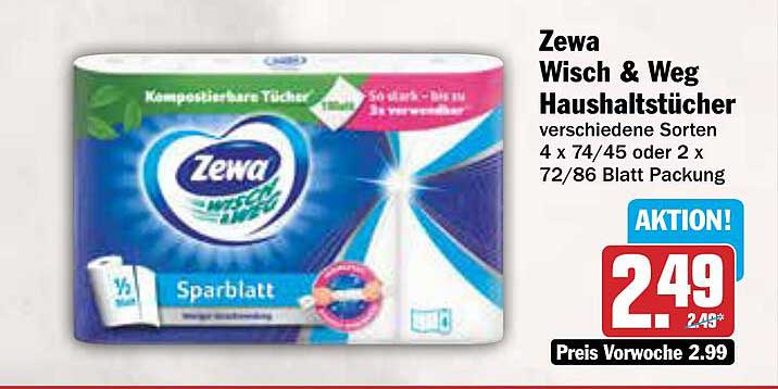 Zewa Wisch & Weg Haushaltstücher - verschiedene Sorten