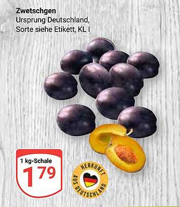 Zwetschgen, 1 kg-Schale