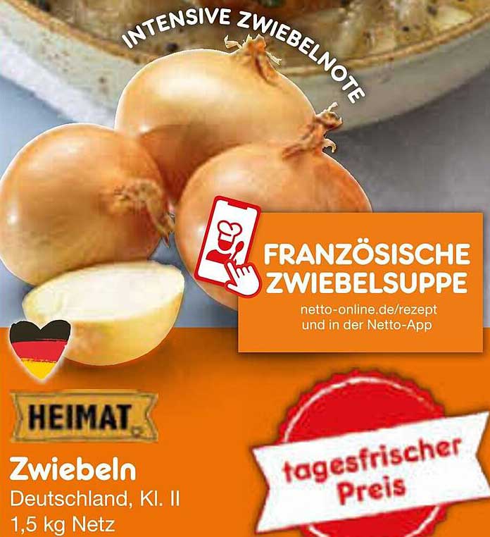 Zwiebeln Deutschland, Kl. II, 1,5 kg Netz
