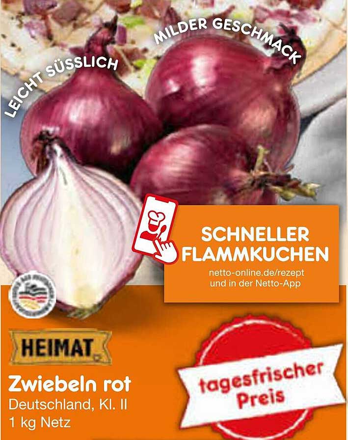Zwiebeln rot, 1 kg Netz - Heimat