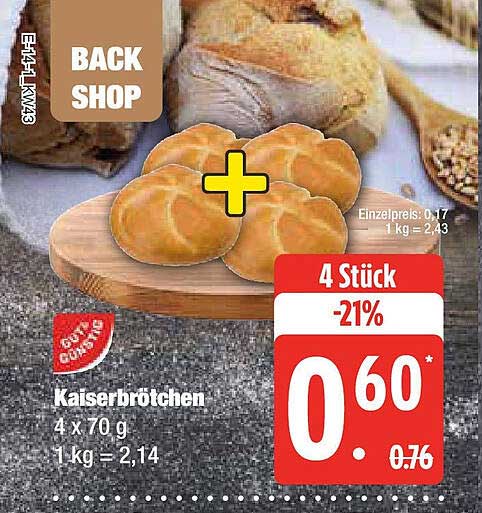 Kaiserbrötchen Angebot bei Edeka