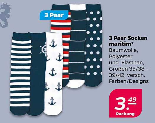 3 Paar Socken maritim