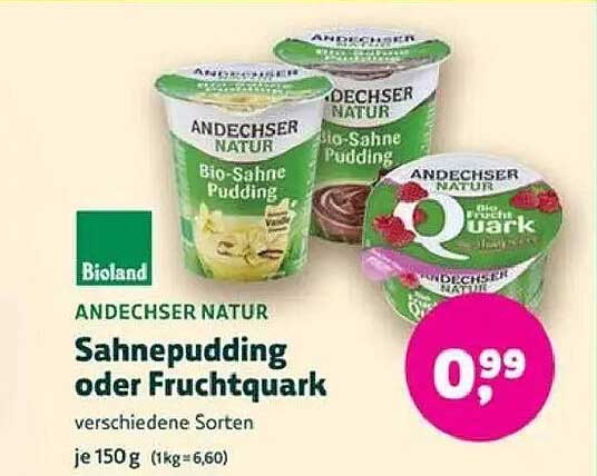 ANDECHSER NATUR Sahnepudding oder Fruchtquark