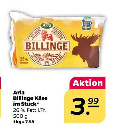 Arla Billinge Käse im Stück 500 g - Aktion!