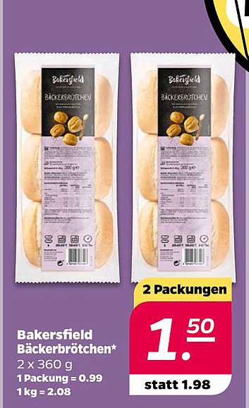 Bakersfield Bäckerbrötchen 2 x 360 g