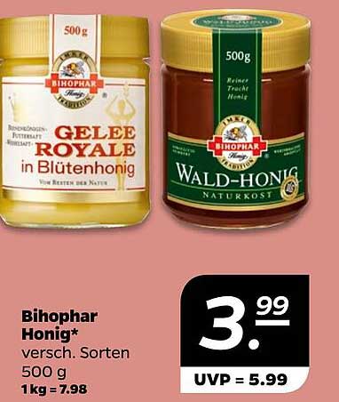 Bihophar Honig - verschiedene Sorten 500 g
