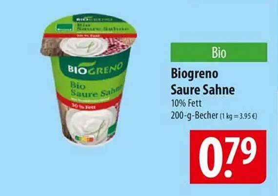 Biogreno Saure Sahne 10% Fett 200-g-Becher