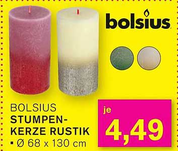 BOLSIUS STUMPENKERZE RUSTIK