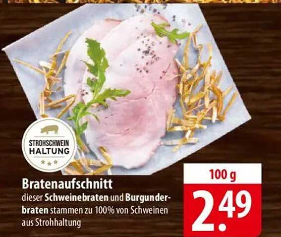 Bratenaufschnitt - Schweinebraten und Burgunderbraten aus Strohhaltung