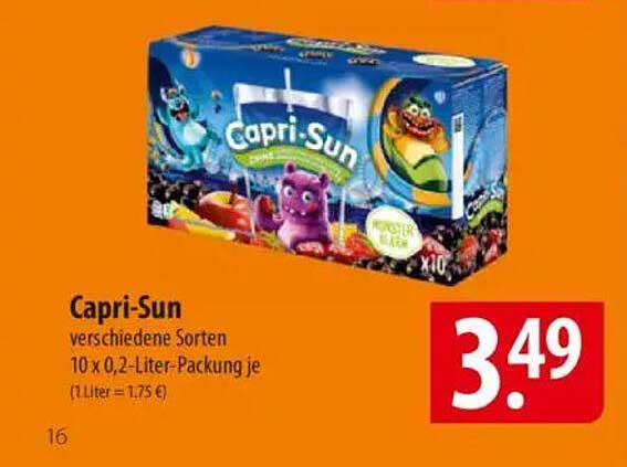 Capri-Sun verschiedene Sorten 10 x 0,2-Liter-Packung