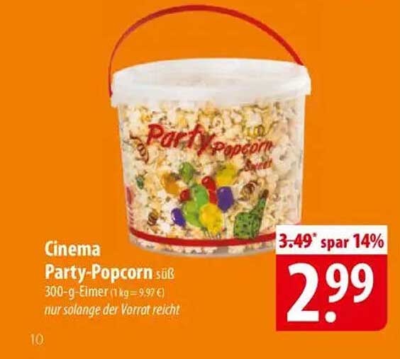 Cinema Party-Popcorn süß