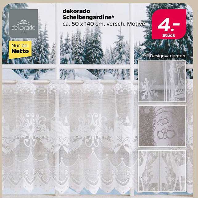 dekorado Scheibengardine* ca. 50 x 140 cm, versch. Motive