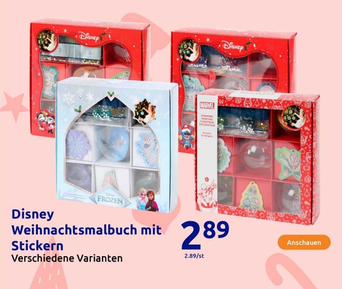 Disney Weihnachtsmalbuch mit Stickern - Verschiedene Varianten