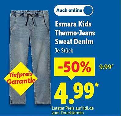 Esmara Kids Thermo-Jeans Sweat Denim