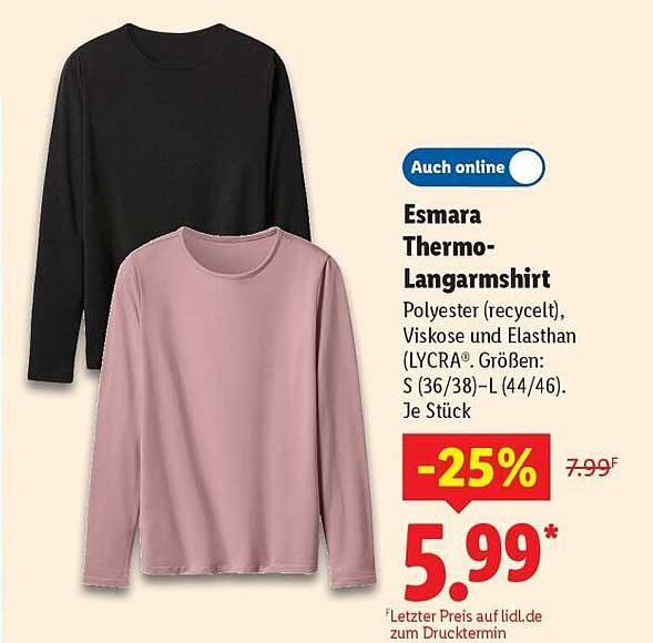 Esmara Thermo-Langarmshirt
