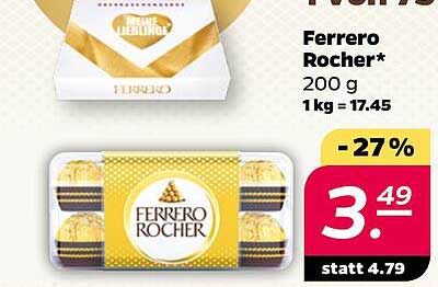 Ferrero Rocher 200 g - jetzt nur 3,49 € statt 4,79 €