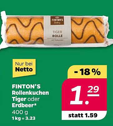 FINTON'S Rollenkuchen Tiger oder Erdbeer