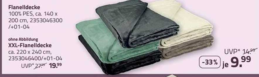 Flanelldecke 100% PES, ca. 140 x 200 cm - UVP 14,99 € für 9,99 €