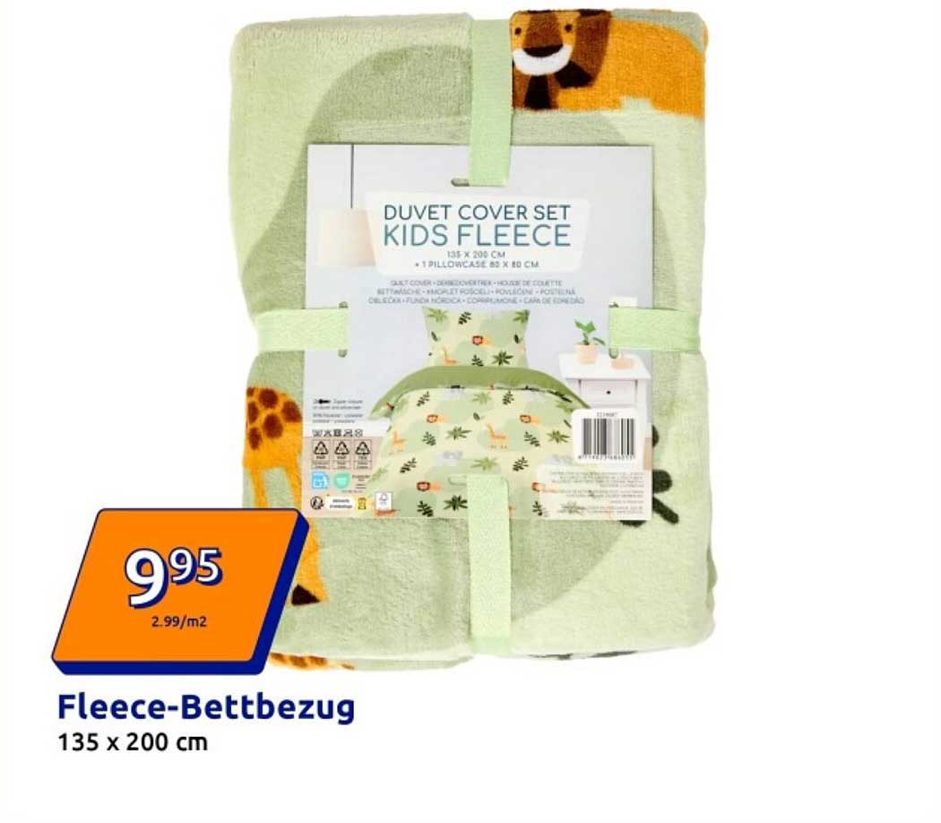 Fleece-Bettbezug Set für Kinder 135 x 200 cm