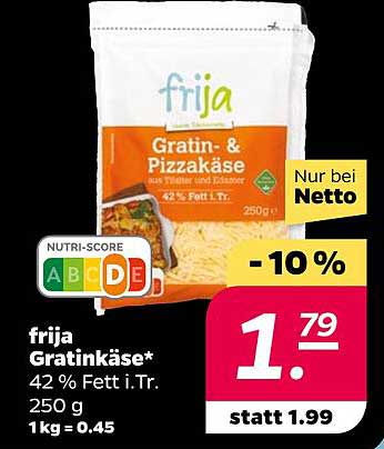 frija Gratin- & Pizzakäse 250 g