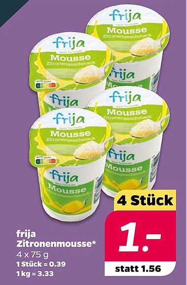 frija Zitronenmousse 4 Stück