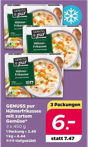 GENUSS pur Hühnerfrikassee mit zartem Gemüse - 3 Packungen