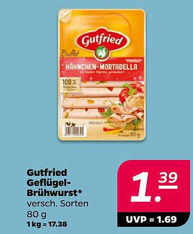 Gutfried Geflügel-Brühwurst – verschiedene Sorten 80 g