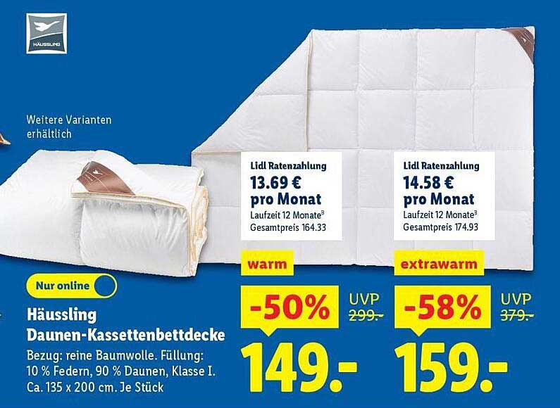 Häussling Daunen-Kassettenbettdecke