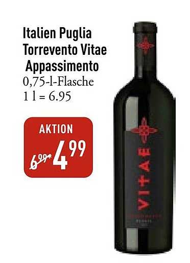 Italien Puglia Torrevento Vitae Appassimento 0,75-l-Flasche