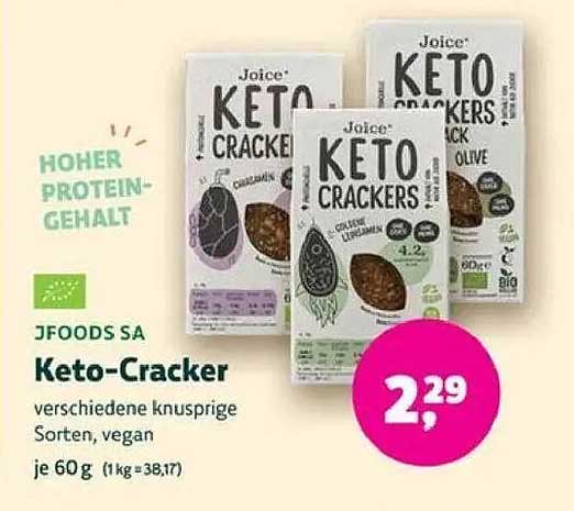 Joice Keto-Cracker – verschiedene knusprige Sorten, vegan