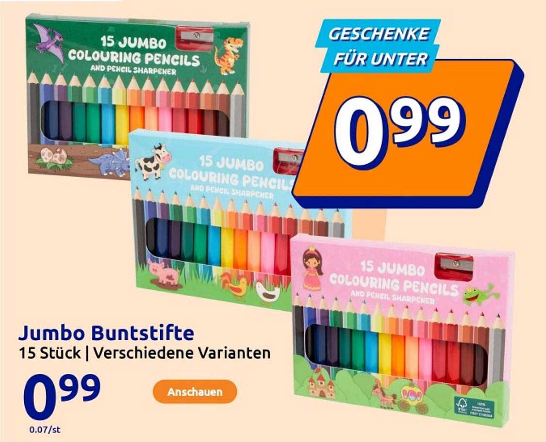Jumbo Buntstifte 15 Stück | Verschiedene Varianten