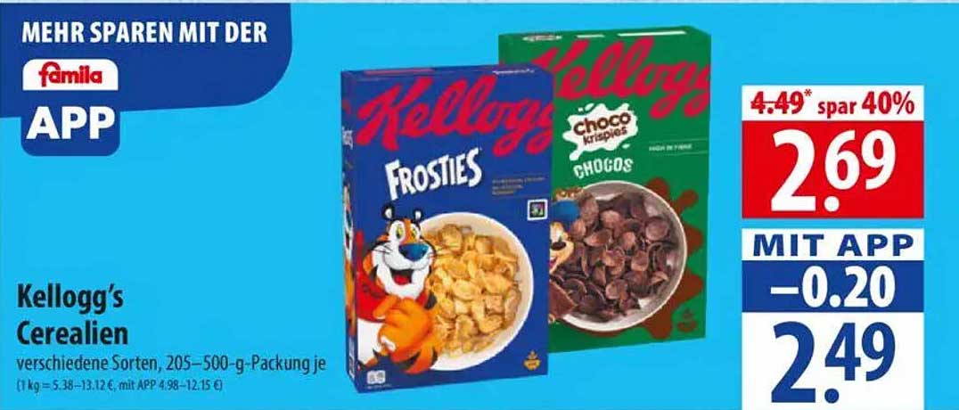 Kellogg's Cerealien – Frosties und Choco Krispies