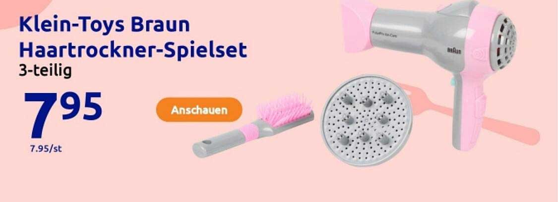 Klein-Toys Braun Haartrockner-Spielset 3-teilig