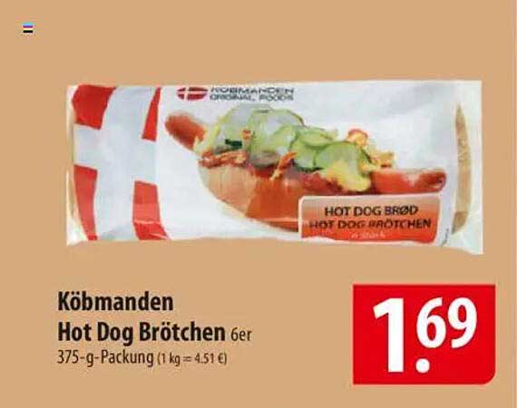 Köbmanden Hot Dog Brötchen 6er Packung