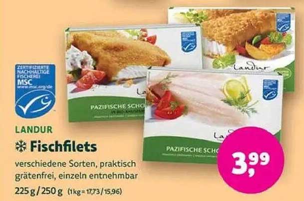 LANDUR Fischfilets - Verschiedene Sorten, praktisch grätenfrei