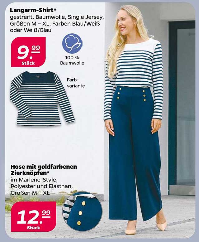 Langarm-Shirt* gestreift aus 100% Baumwolle