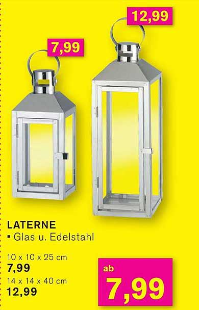 Laterne aus Glas und Edelstahl