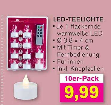 LED-Teelichter 10er-Pack
