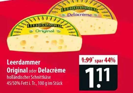 Leerdammer Original oder Delacrème - holländischer Schnittkäse 100 g
