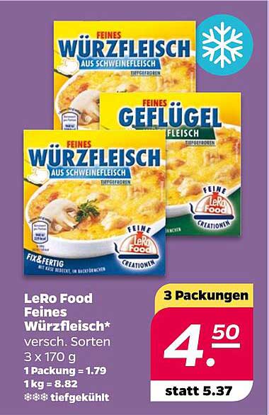 LeRo Food Feines Würzfleisch - 3 Packungen