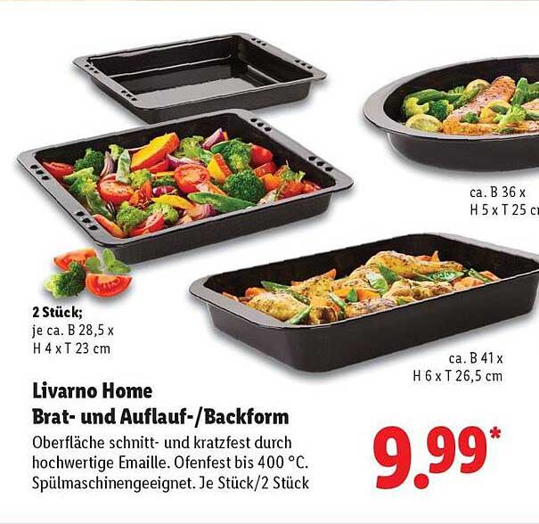 Livorno Home Brat- und Auflauf-/Backform, 2 Stück