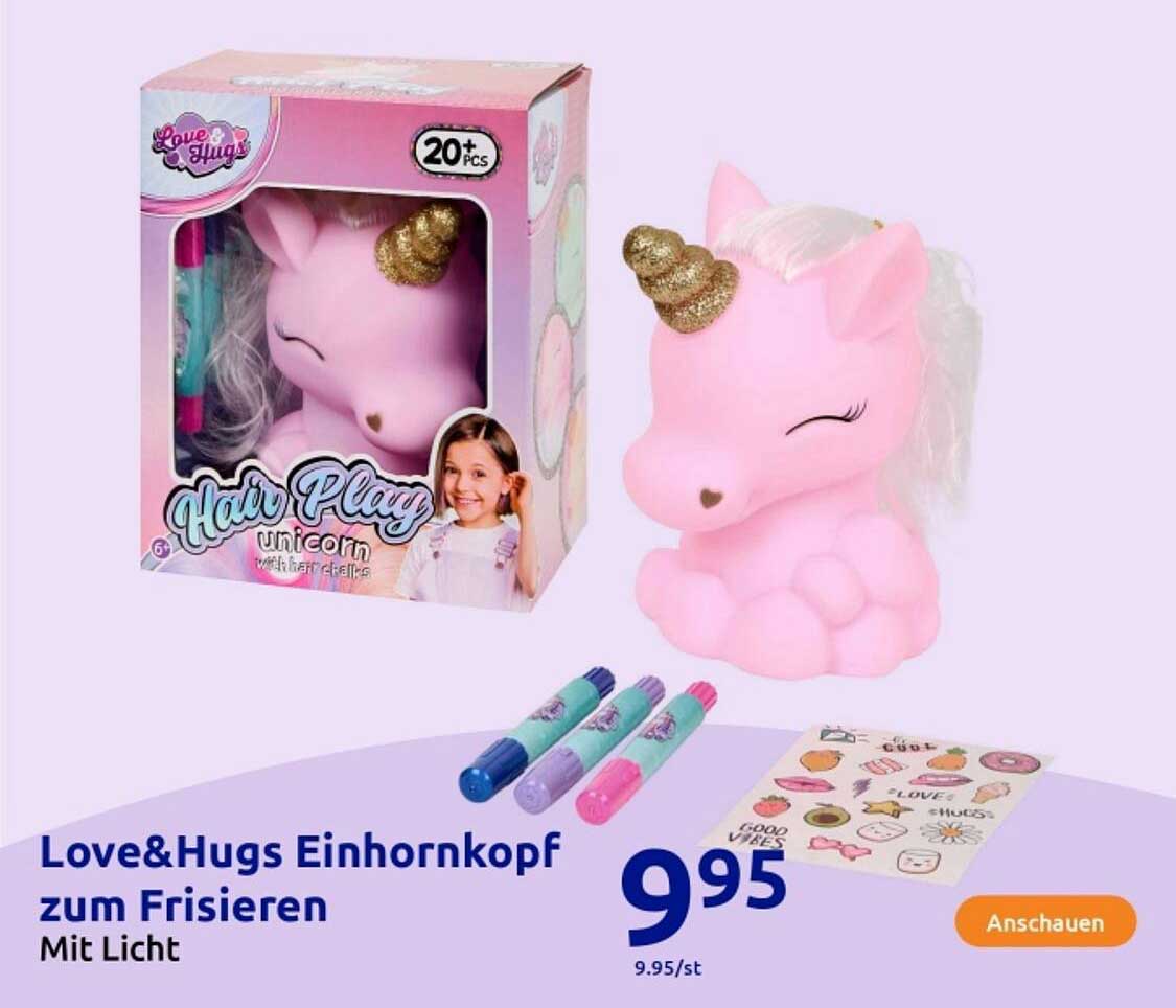 Love&Hugs Einhornkopf zum Frisieren mit Licht