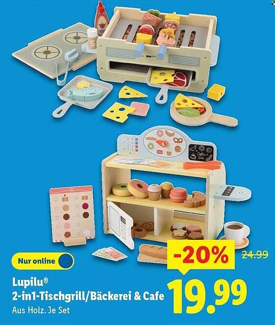 Lupilu® 2-in-1-Tischgrill/Bäckerei & Cafe