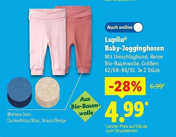 Lupilu® Baby-Jogginghosen 2er Set