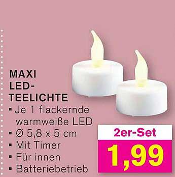 MAXI LED-TEELICHTE - 2er-Set