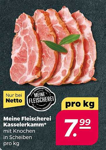 Meine Fleischerei Kasseler Kamm mit Knochen in Scheiben