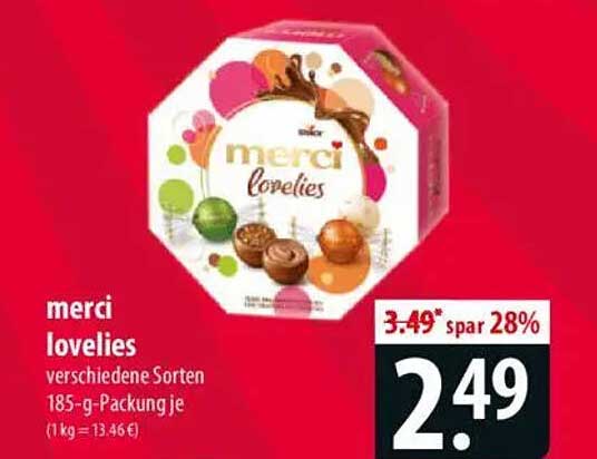 merci lovelies verschiedene Sorten 185-g-Packung